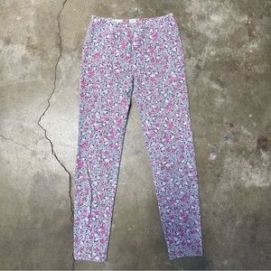 GAP Kids Girls Pink & Grey Floral Leggings - Large